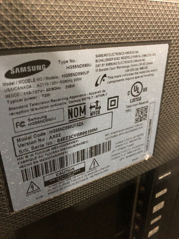 Photo 8 of SAMSUNG 55IN 2015 MODEL HG55ND890UF
**NEEDS TO BE REPROGRAMMED** REMOTE CONTROL AND STAND NOT INCLUDED!