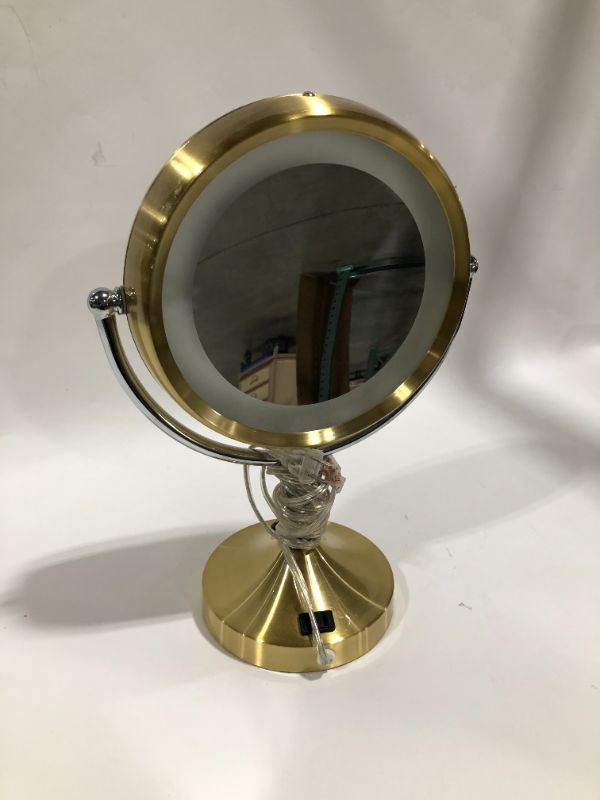 Photo 1 of  Framed Round Bathroom Vanity Mirror Gold 16" x 9"