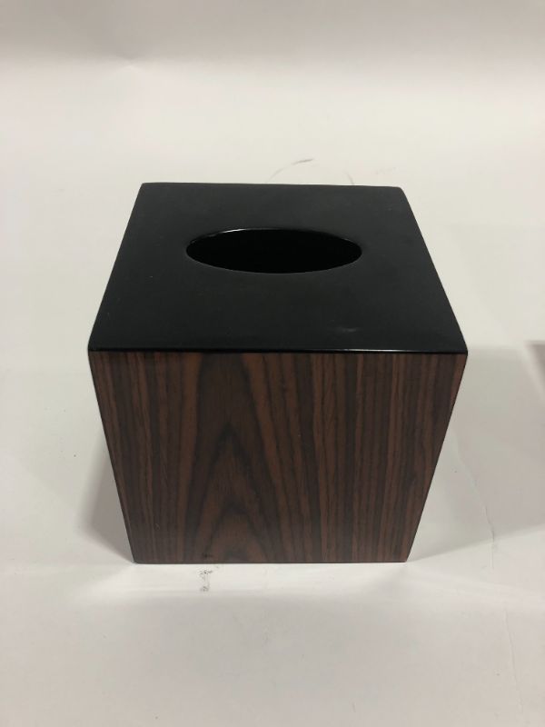 Photo 3 of 3 PACK DARK WOOD SMALL TISSUE BOX COVER L 6 X W 6 X H 6 INCHES