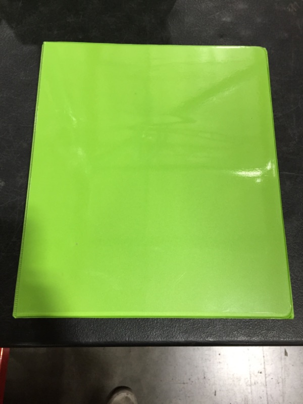Photo 2 of (2 pack) BAZIC 1" Lime Green 3-Ring View Binder w/ 2-Pockets
