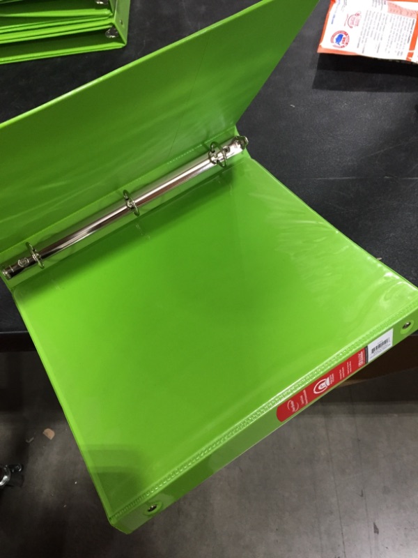 Photo 3 of (2 pack) BAZIC 1" Lime Green 3-Ring View Binder w/ 2-Pockets
