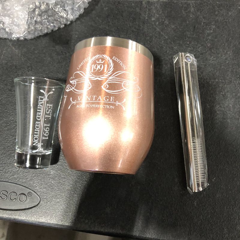 Photo 2 of 1981 41st Birthday Gifts For Women, 41st Birthday Decorations Present for Women, Funny Present Ideas Her Wife Mom, Rose Gold Wine Tumbler 12 Oz Stainless Steel Insulated Shot Glass, 41 Anniversary