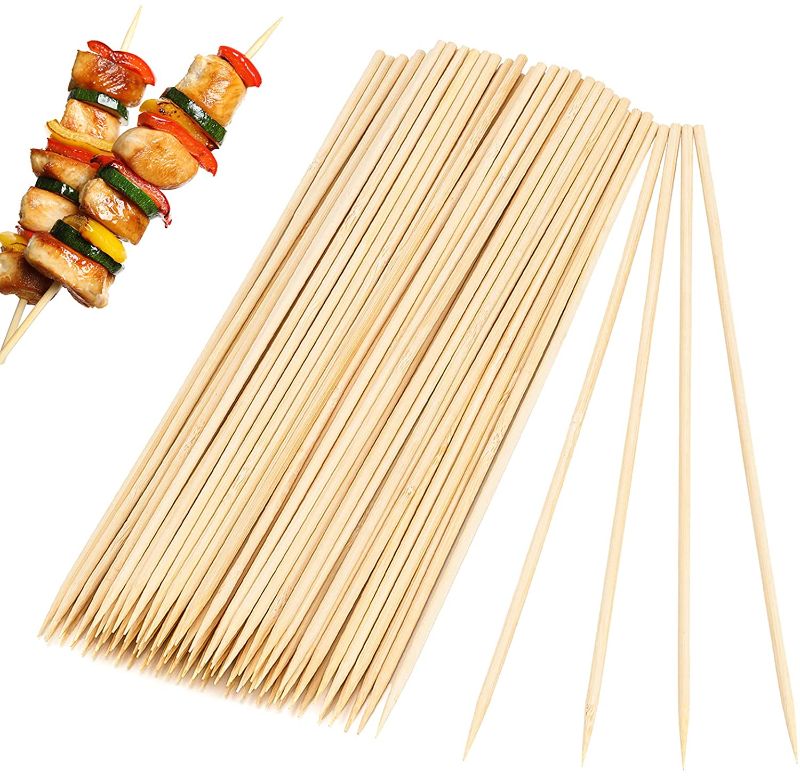 Photo 1 of Bamboo Skewers , POLIUMB 200PCS High Quality Natural Bamboo Skewers for BBQ,Kabob Skewers for Grilling,Marshmallow, Fruit,Vegetables,Plant Skewers-16 Inches