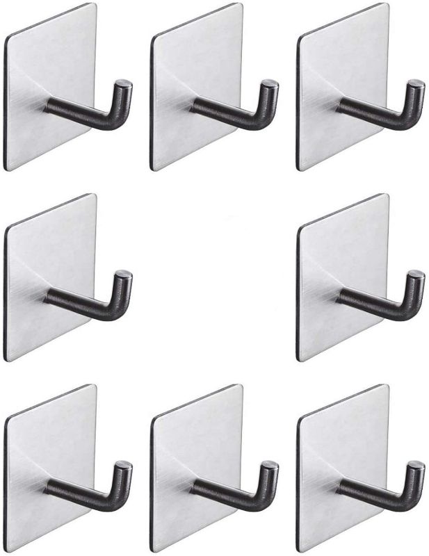 Photo 1 of Adhesive Hooks Heavy Duty Wall Hooks Waterproof Stainless Steel Hooks for Hanging Coat, Hat,Towel Robe Hook Rack Wall Mount