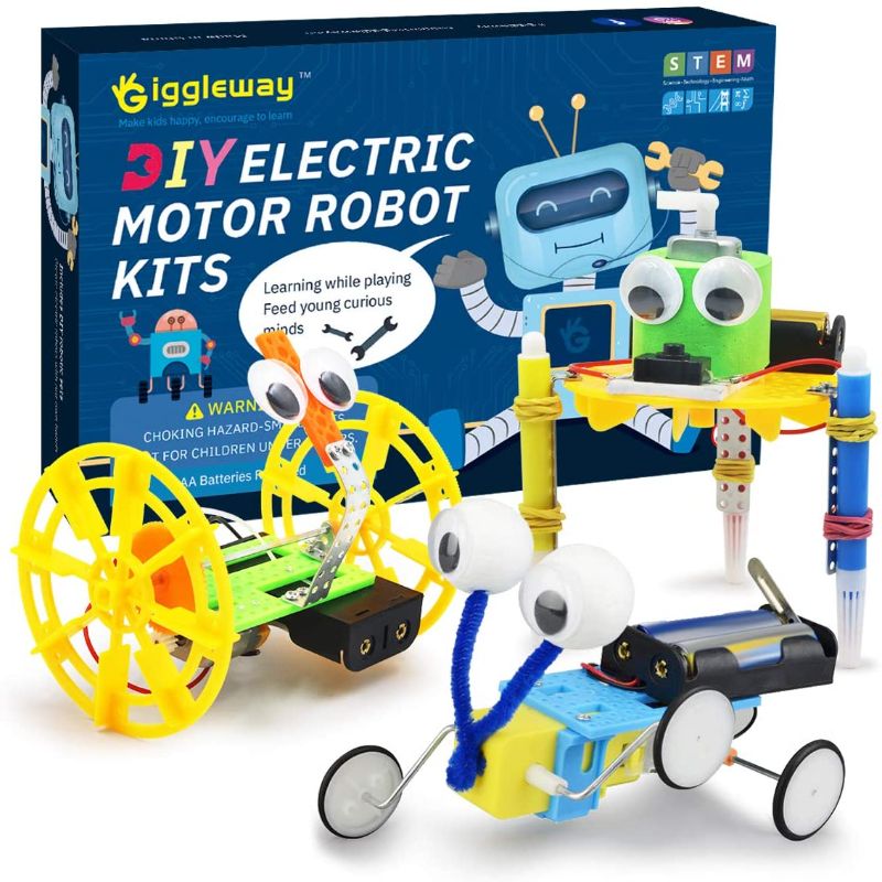 Photo 1 of Giggleway Electric Motor Robotic Science Kits, DIY STEM Toys for kids, Building Science Experiment Kits for Boys and Girls-Doodling, Balance Car, Reptile Robot (3 kits)