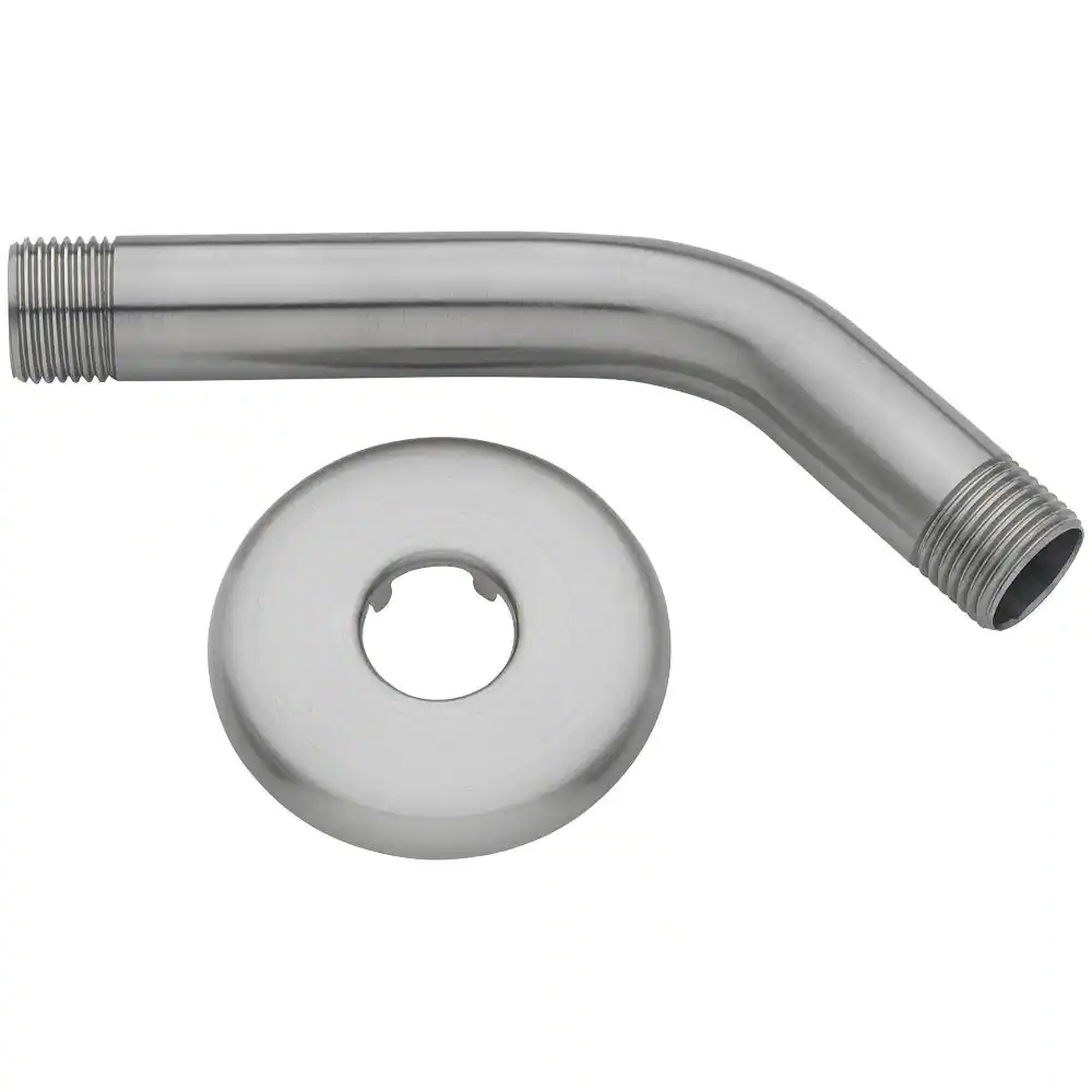 Photo 1 of 6 in. Shower Arm and Flange in Brushed Nickel