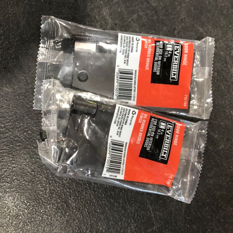 Photo 1 of 4 in. x 4 in. Oil-Rubbed Bronze Square Corner Door Hinge Set of 2
