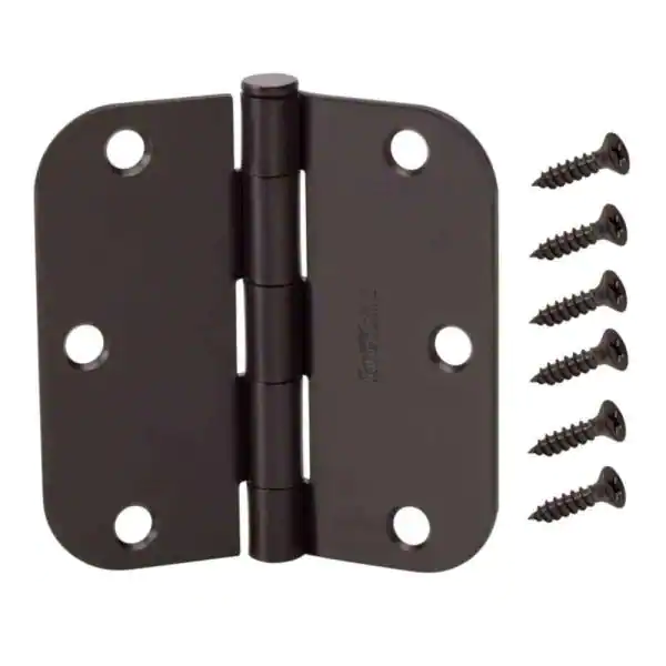 Photo 1 of 3 in. Oil-Rubbed Bronze 5/8 in. Radius Door Hinge pack of 10