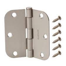 Photo 1 of 3-1/2 in. Satin Nickel 5/8 in. Radius Smooth Action Door Hinges Value Pack (9-Pack)