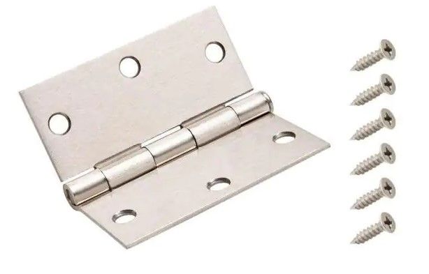 Photo 1 of 3-1/2 in. Satin Nickel Square Corner Door Hinge