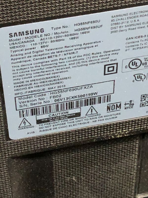 Photo 4 of Samsung 55IN MODEL HG55NF690UFXZA