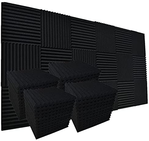 Photo 1 of 22 Pack Black Absorb the echo Acoustic Foam Panel Wedge Studio Soundproofing Wall Tiles 12" X 12" X 1"
