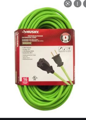 Photo 1 of 25 ft. 16/2 Indoor/Outdoor Extension Cord, Green
