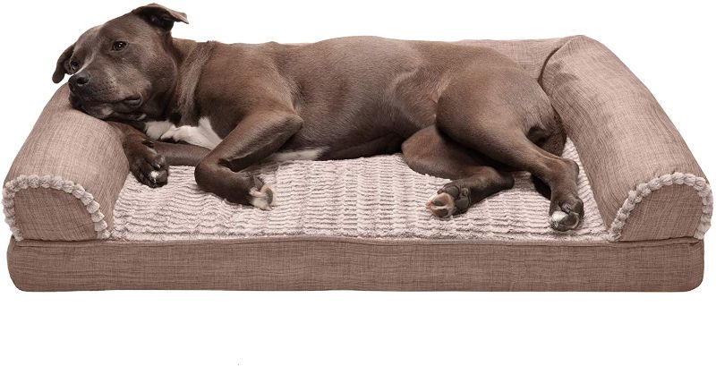 Photo 1 of Furhaven Orthopedic, Cooling Gel, and Memory Foam Pet Beds for Small, Medium, and Large Dogs and Cats - Luxe Perfect Comfort Sofa Dog Bed, Performance Linen Sofa Dog Bed, and More
