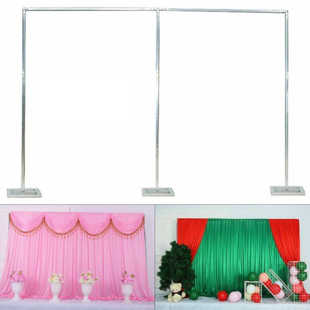 Photo 1 of ANQIDI 10'x20' Pro Backdrop Stand Pipe Kit Heavy Duty Background Support System Curtain Frame Telescopic Silver w/Steel Base
