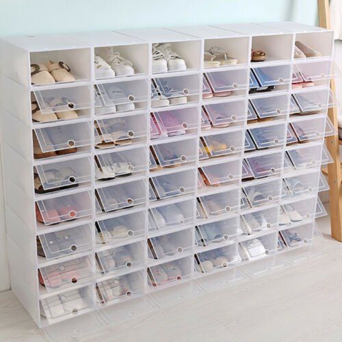 Photo 1 of Anqidi 20PCS Flip Shoe Box Kit Rack Stack Foldable Storage Plastic Clear Home Organizer
