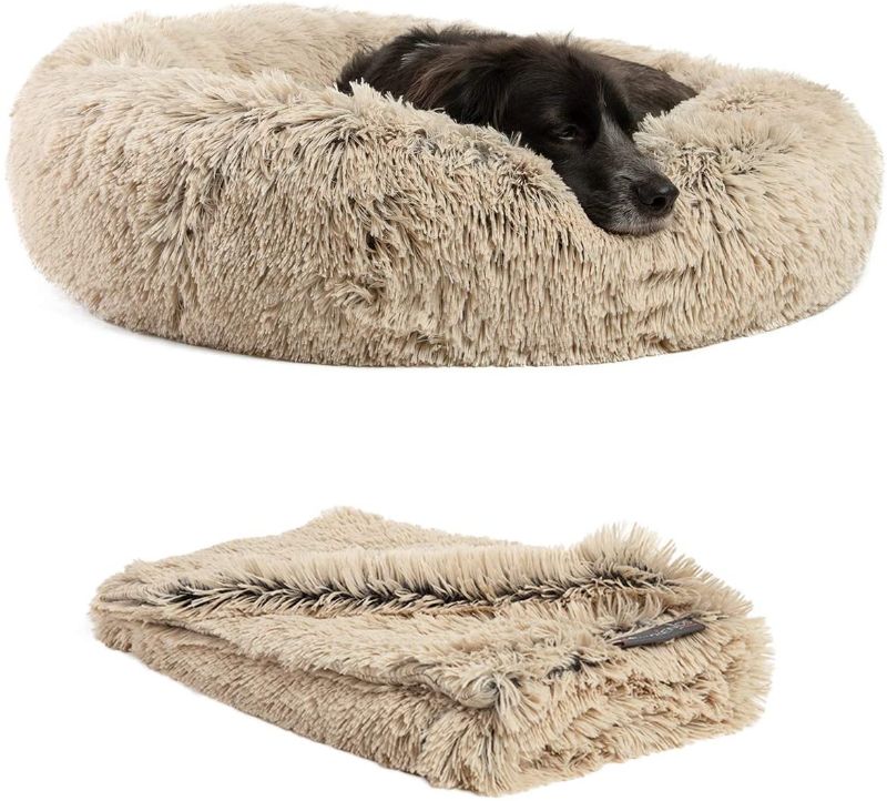 Photo 1 of Best Friends by Sheri The Original Calming Donut Cat and Dog Bed in Shag or Lux Fur, Machine Washable, High Bolster, Multiple Sizes S-XL