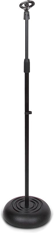 Photo 1 of Pyle Pro Microphone Stand with Heavy Compact Base and Universal Mic Mount, Height Adjustable (2.8 to 5')