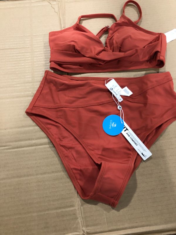 Photo 1 of Marsala Twist High Waisted Bikini, Medium 