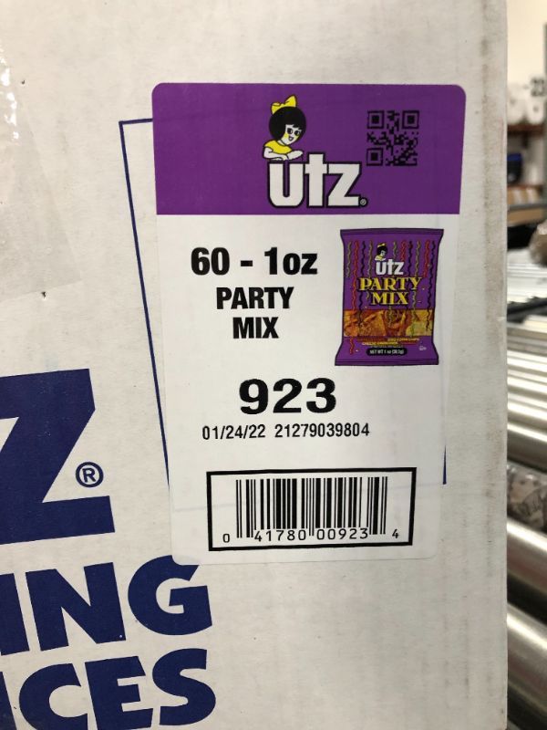 Photo 3 of Utz Party Mix – 1 oz. Bags (60 Count) Tasty Snack Mix of Corn Tortilla, Nacho Tortilla, Pretzel, BBQ Corn Chip and Cheese Curl, Perfect for Vending Machines, Individual Snacks to Go, Trans-Fat Free
