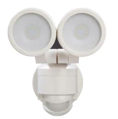 Photo 1 of 180° White Motion Activated Outdoor Integrated LED Twin Head Flood Light
