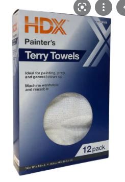 Photo 1 of 14 in. x 14 in. Painter's Terry Towels (12-Pack)
