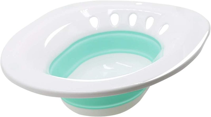 Photo 1 of Foldable Squat Free Sitz Bath, Discreet Over The Seat Sitz Bath to Treat Postpartum Wounds, Hemorrhoids, Perineal Care, Episiotomy Recovery & Yoni Steam Baths, Reusable Anal and Vaginal Care
