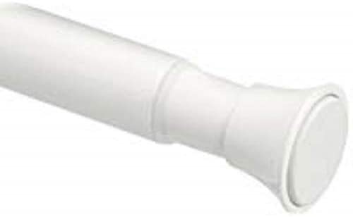 Photo 1 of Amazon Basics Tension Curtain Rod, Adjustable 36-54" Width - White, Classic Finial
