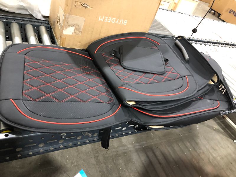 Photo 2 of 5 Seat Covers, MIROZO Vehicle Cushion Cover Breathable Universal Fit for Most Sedan, Truck and SUV for Tacoma Rogue CX5 Chevy (Black and Red Full Set)
