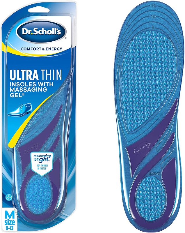 Photo 1 of Dr. Scholl's ULTRA THIN Insoles // Massaging Gel Insoles 30% Thinner in the Toe for Comfort in Dress Shoes (for Men's 8-13, also available for Women's 6-10)
