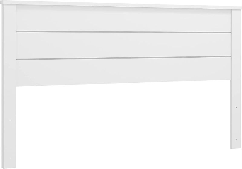 Photo 1 of Amazon Basics Sofia Traditional Style Flat Headboard - King, White
