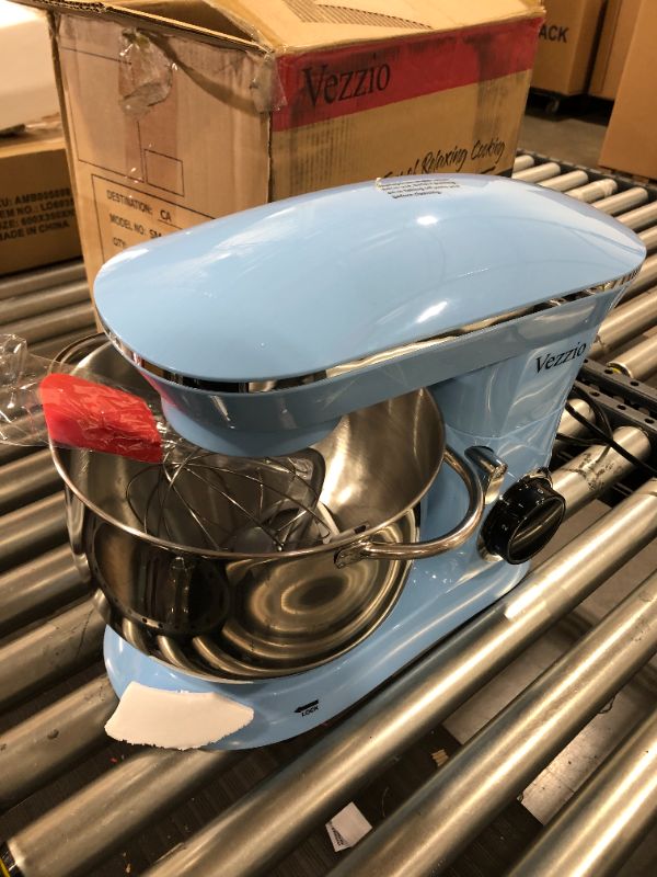 Photo 2 of 9.5 Qt Stand Mixer, 10-Speed Tilt-Head Food Mixer, Vezzio 660W Kitchen Electric Mixer with Stainless Steel Bowl, Dishwasher-Safe Attachments for Most Home Cooks (Blue)
