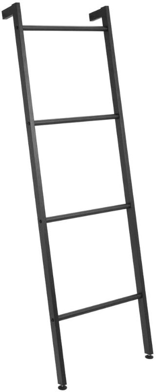 Photo 1 of  Metal Free Standing Wall Leaning Decorative Bath Towel Rack Bar Storage Ladder - for Bathroom, Kitchen; Holds Towels, Blanket, Throw Blankets, Quilts - 4 Levels - Matte Black
