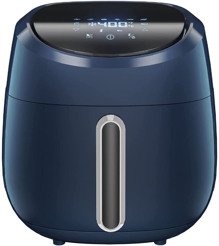 Photo 1 of Air Fryer 4.5 QT Airfryer 85% Oilless Digital Air Fryer Cooker Timer and Temp Control Hot Air Fryers with Nonstick Basket Dishwasher Safe Auto Shut-off Kitchen Gifts Navy Blue Air Fryer
