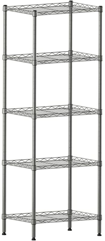 Photo 1 of 5 Wire Shelving Metal Rack Adjustable Unit Storage Shelves for Laundry Bathroom Kitchen Pantry Closet Silver
