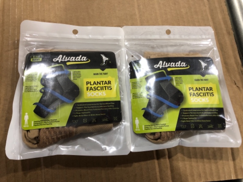 Photo 1 of Alvada Plantar Fasciitis Support Compression Socks Foot Sleeves - Comfortable Arch Support - Quick Pain Relief, Reduced Soreness, Faster Recovery 1 Pair- L/ XL
