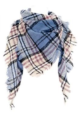 Photo 1 of Wander Agio Womens Warm Scarf Triangle Shawls Winter Scarves Stripe Plaid Fichu Rough Surface