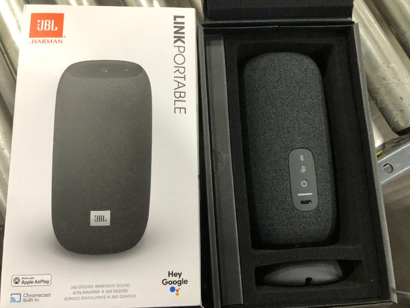 Photo 2 of JBL - Link Smart Portable Wi-Fi and Bluetooth Speaker with Google Assistant - Black