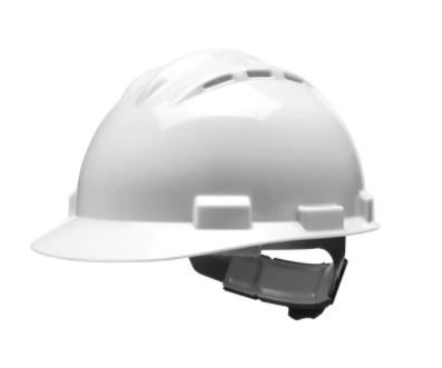 Photo 1 of White 4-Point Ratchet Suspension Vented Cap Style Hard Hat