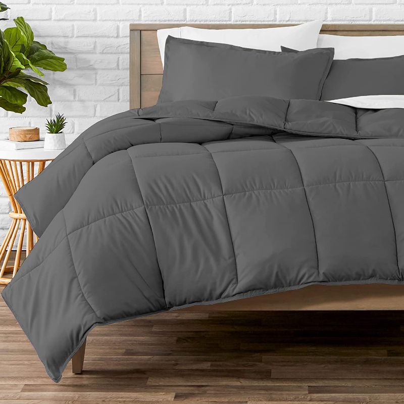 Photo 1 of Bare Home Comforter Set - Queen Size - Goose Down Alternative - Ultra-Soft - Premium 1800 Series - All Season Warmth (Queen, Grey)
