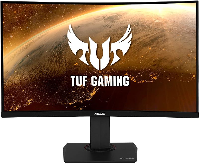 Photo 1 of ASUS TUF Gaming 31.5” 1440P Curved HDR Monitor (VG32VQR) - WQHD (2560 x 1440), 165Hz, 1ms, Extreme Low Motion Blur Sync, Adaptive-sync, Freesync Premium, Eye Care, DisplayHDR 400, HDMI, DisplayPort
