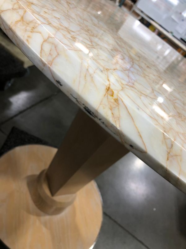 Photo 6 of LIGHT MARBLE CENTER TABLE 29H X 36W 21DIA BASE INCHES