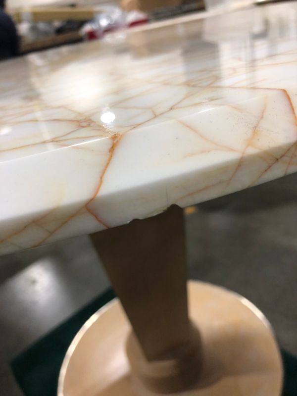 Photo 7 of LIGHT MARBLE CENTER TABLE 29H X 36W 21DIA BASE INCHES