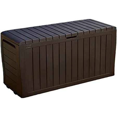 Photo 1 of 71 Gallon Resin Outdoor Storage Box for Patio Furniture Cushion Storage, Brown