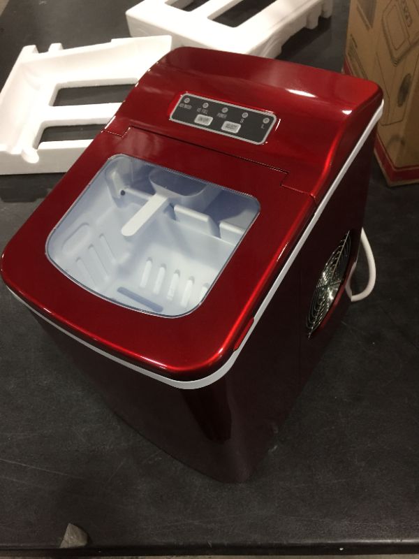 Photo 3 of Antarctic Star Ice Maker Machine Countertop,Portable Automatic 9 Ice Cubes Ready in 8 Minutes,Makes 26 lbs of Ice per 24 Hours,Self-Clean,See-Through Lid for Home/Bar/Party red