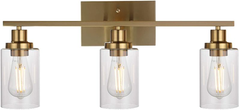 Photo 1 of 3 Lights MELUCEE Sconces Wall Lighting Brass Contemporary Bathroom Vanity Light Fixtures Wall Lights Bedroom Porch Living Room Kitchen with Clear Glass Shade
Bulbs not included