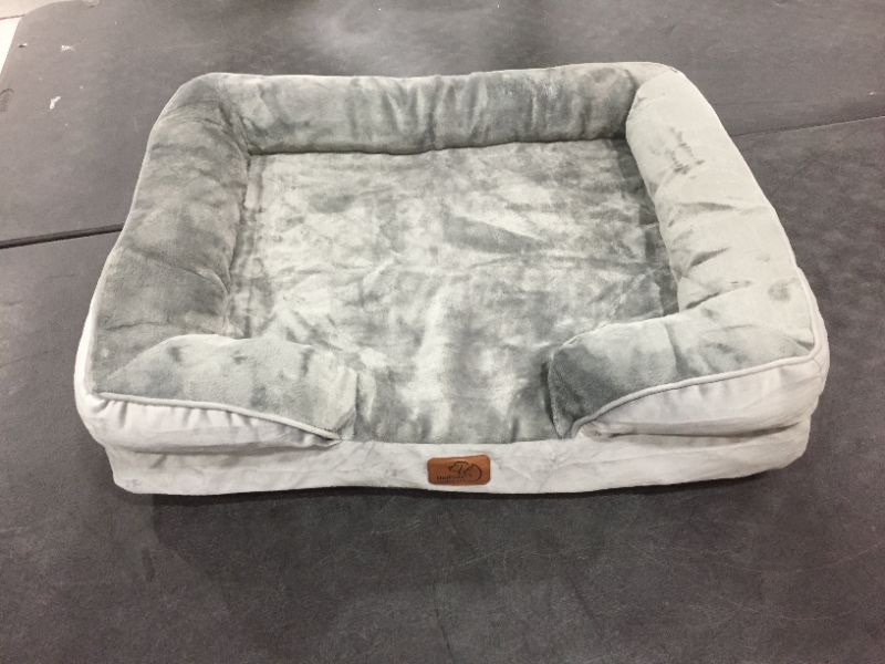 Photo 2 of Bedsure Orthopedic Dog Bed, Bolster Dog Beds for Medium/Large/Extra Large Dogs - Foam Sofa with Removable Washable Cover, Waterproof Lining and Nonskid Bottom Couch 28" x 23" x 7"