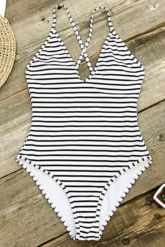 Photo 1 of Lasting Appeal Stripe One Piece Swimsuit Lg