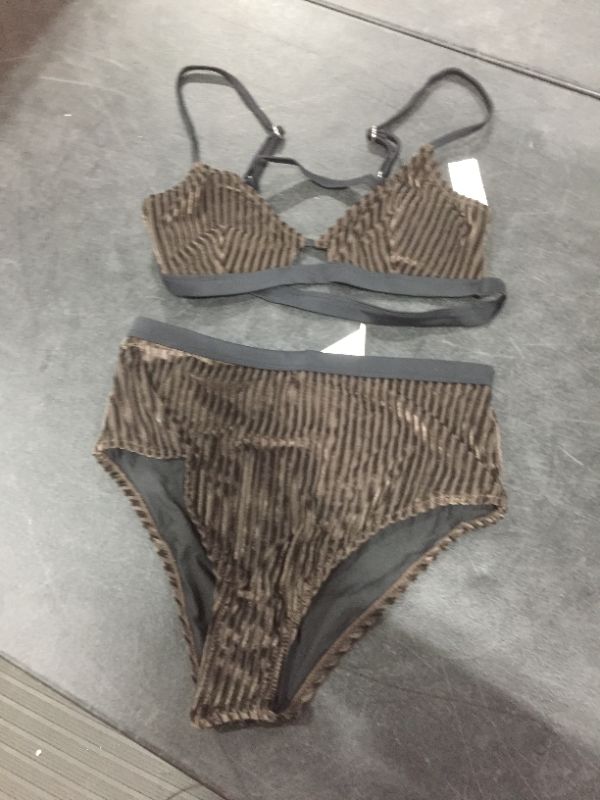 Photo 2 of Dark Brown Smocked Bikini Med