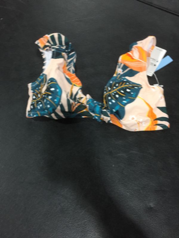 Photo 2 of Bright Leafy Print Bikini Top Lg